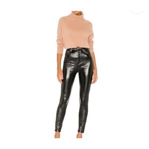 Free People We the Free Liquid Black Phoenix Coated Skinny Jeans